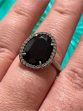 Pandora Glamorous Legacy Sterling Silver 925 Black Spinel CZ Size 6.5 Ring